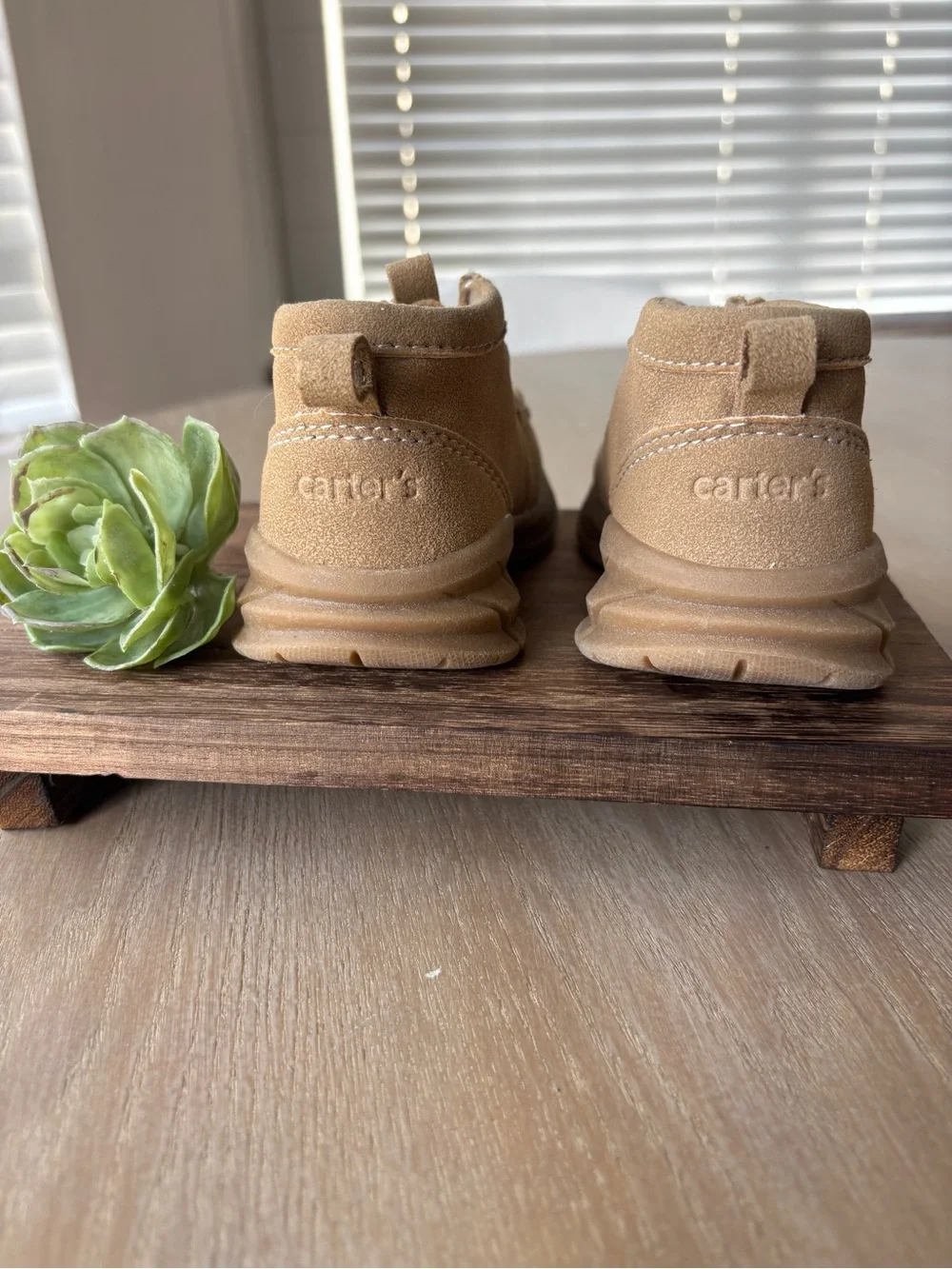 Carter's Tan Kids Moccasin-Style Lace Boots